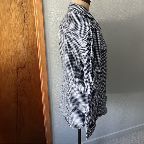 VINEYARD VINES sz 10 Classic Navy Gingham Long Sleeve Button Down - Picture 3 of 8
